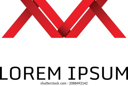 Abstrakter 3D-Brief M Symbol-Logo
