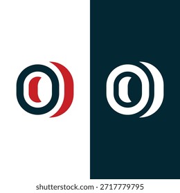 Plantilla de diseño de logotipo mínimo Abstractas 3D Letter O Vector de stock.