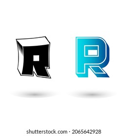 Abstract 3D Letter R Illustration