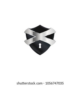 Abstract 3d letter x shield logo design element