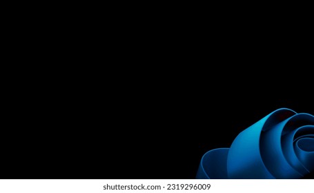 Abstract 3D light blue background with curvy fabric ruffles and abstract layered textile shape. Modern textured background with realistic geometric shapes.