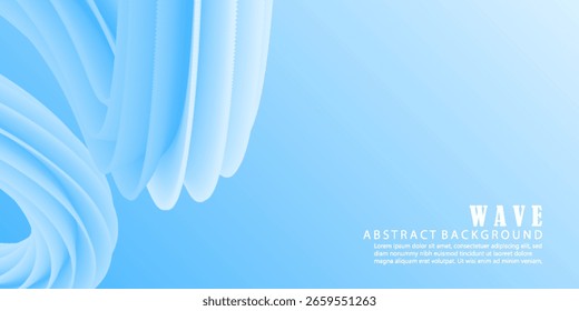 Fondo azul claro Abstractas 3D con gradiente suave y Formas onduladas