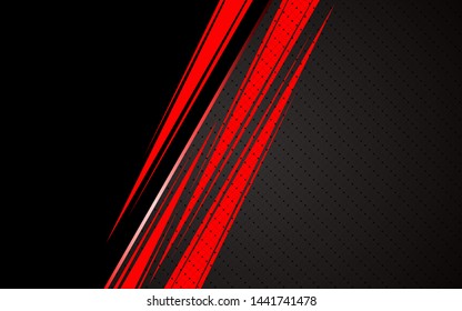 Abstract 3d line metallic red and black frame layout design tech innovation concept geometric background. vector design template for use corporate, banner, presentation, brochure