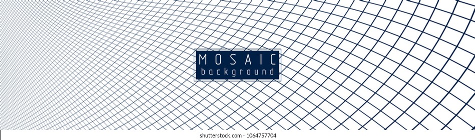 Abstract 3d linear mesh vector background, abstract dimensional lattice surface illustration. 