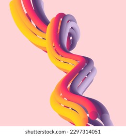 Abstract 3D liquid colorful tentacle shapes. Vector art illustration. Liquids with a gradient. The concept of modern art creativity. Modern visual communication poster design.