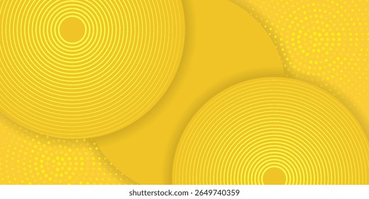 Abstract 3D liquid fluid circles in mustard yellow pastel tones with halftone texture. Trendy and soft background, ideal for posters, web banners, social media, branding, and creative designs.
