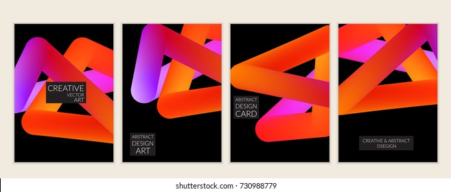 Abstract 3d liquid fluid color shape. Creative modern cover template. Bright neon gradient blend creating innovative 3D effect. Art vector background futuristic design.