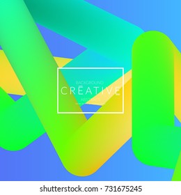 Abstract 3d liquid fluid color shape. Creative Modern Square wed banner template. Bright neon gradient blend creating innovative 3D effect. Art vector background futuristic design.