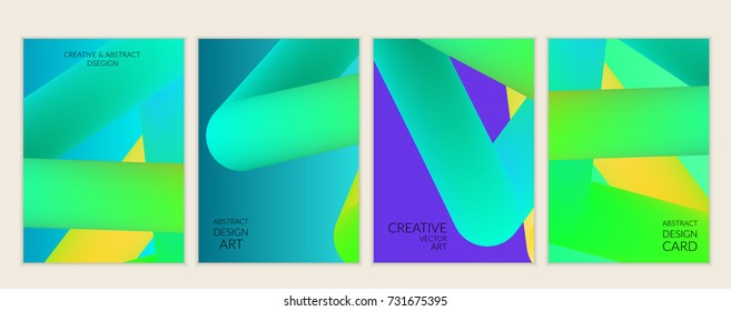 Abstract 3d liquid fluid color shape. Creative modern cover template. Bright neon gradient blend creating innovative 3D effect. Art vector background futuristic design.