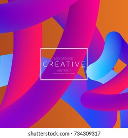 Abstract 3d liquid fluid color shape. Creative Modern Square wed banner template. Bright neon gradient blend creating innovative 3D effect. Art vector background futuristic design.