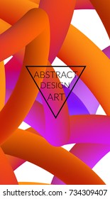 Abstract 3d liquid fluid color shape. Creative Modern vertical wed banner template. Bright neon gradient blend creating innovative 3D effect. Art vector background futuristic design.