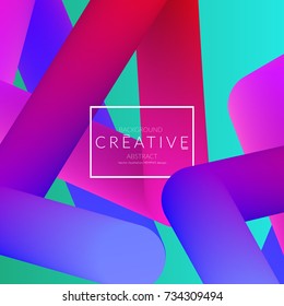 Abstract 3d liquid fluid color shape. Creative Modern Square wed banner template. Bright neon gradient blend creating innovative 3D effect. Art vector background futuristic design.