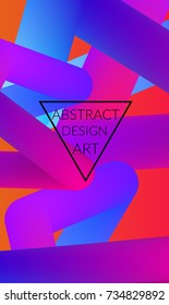 Abstract 3d liquid fluid color shape. Creative Modern vertical wed banner template. Bright neon gradient blend creating innovative 3D effect. Art vector background futuristic design.
