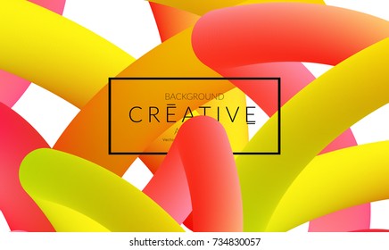 Abstract 3d liquid fluid color shape. Creative Modern vertical social media banner template. Bright neon gradient blend creating innovative 3D effect. Art vector background futuristic design.