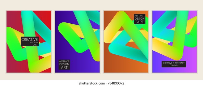 Abstract 3d liquid fluid color shape. Creative modern cover template. Bright neon gradient blend creating innovative 3D effect. Art vector background futuristic design.