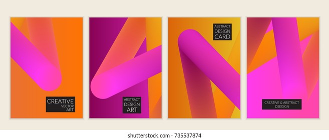 Abstract 3d liquid fluid color shape. Creative modern cover template. Bright neon gradient blend creating innovative 3D effect. Art vector background futuristic design.