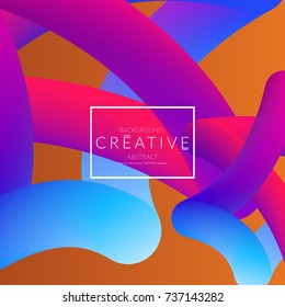 Abstract 3d liquid fluid color shape. Creative Modern Square wed banner template. Bright neon gradient blend creating innovative 3D effect. Art vector background futuristic design.