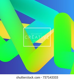 Abstract 3d liquid fluid color shape. Creative Modern Square wed banner template. Bright neon gradient blend creating innovative 3D effect. Art vector background futuristic design.