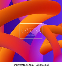 Abstract 3d liquid fluid color shape. Creative Modern Square wed banner template. Bright neon gradient blend creating innovative 3D effect. Art vector background futuristic design.