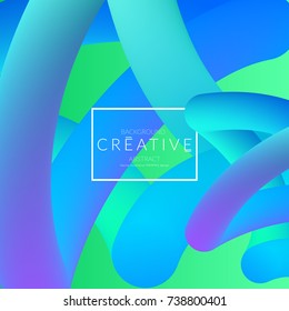 Abstract 3d liquid fluid color shape. Creative Modern Square wed banner template. Bright neon gradient blend creating innovative 3D effect. Art vector background futuristic design.