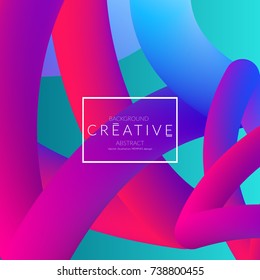 Abstract 3d liquid fluid color shape. Creative Modern Square wed banner template. Bright neon gradient blend creating innovative 3D effect. Art vector background futuristic design.