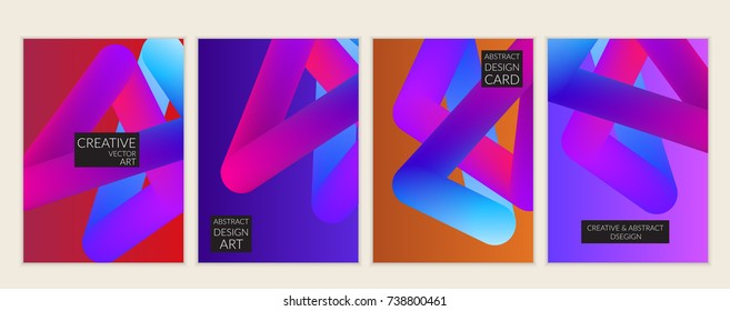 Abstract 3d liquid fluid color shape. Creative modern cover template. Bright neon gradient blend creating innovative 3D effect. Art vector background futuristic design.