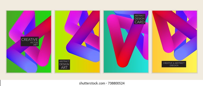 Abstract 3d liquid fluid color shape. Creative modern cover template. Bright neon gradient blend creating innovative 3D effect. Art vector background futuristic design.