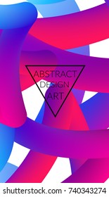 Abstract 3d liquid fluid color shape. Creative Modern vertical wed banner template. Bright neon gradient blend creating innovative 3D effect. Art vector background futuristic design.