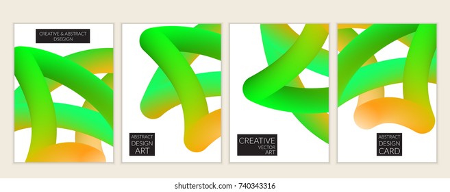 Abstract 3d liquid fluid color shape. Creative modern cover template. Bright neon gradient blend creating innovative 3D effect. Art vector background futuristic design.