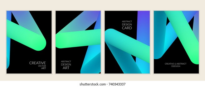 Abstract 3d liquid fluid color shape. Creative modern cover template. Bright neon gradient blend creating innovative 3D effect. Art vector background futuristic design.