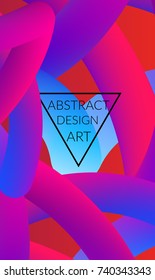 Abstract 3d liquid fluid color shape. Creative Modern vertical wed banner template. Bright neon gradient blend creating innovative 3D effect. Art vector background futuristic design.