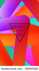 Abstract 3d liquid fluid color shape. Creative Modern vertical wed banner template. Bright neon gradient blend creating innovative 3D effect. Art vector background futuristic design.