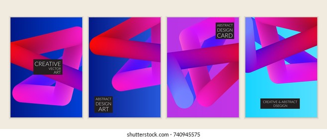 Abstract 3d liquid fluid color shape. Creative modern cover template. Bright neon gradient blend creating innovative 3D effect. Art vector background futuristic design.