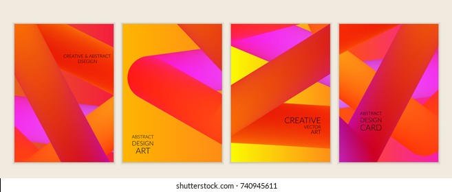 Abstract 3d liquid fluid color shape. Creative modern cover template. Bright neon gradient blend creating innovative 3D effect. Art vector background futuristic design.