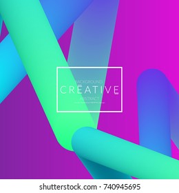 Abstract 3d liquid fluid color shape. Creative Modern Square wed banner template. Bright neon gradient blend creating innovative 3D effect. Art vector background futuristic design.