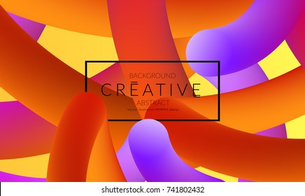 Abstract 3d liquid fluid color shape. Creative Modern vertical social media banner template. Bright neon gradient blend creating innovative 3D effect. Art vector background futuristic design.