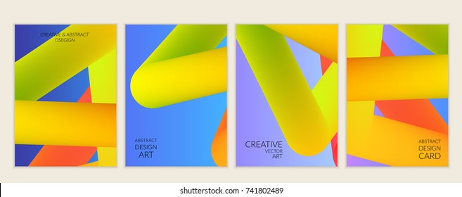 Abstract 3d liquid fluid color shape. Creative Modern vertical social media banner template. Bright neon gradient blend creating innovative 3D effect. Art vector background futuristic design.