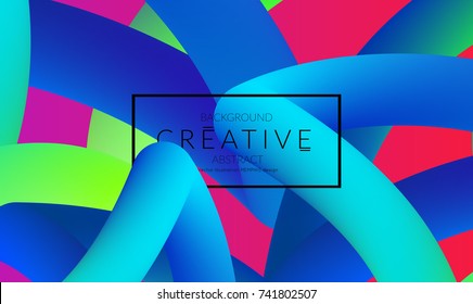 Abstract 3d liquid fluid color shape. Creative Modern vertical social media banner template. Bright neon gradient blend creating innovative 3D effect. Art vector background futuristic design.