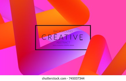 Abstract 3d liquid fluid color shape. Creative Modern vertical social media banner template. Bright neon gradient blend creating innovative 3D effect. Art vector background futuristic design.