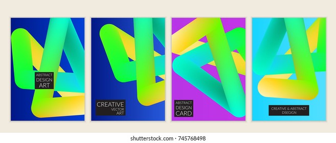 Abstract 3d liquid fluid color shape. Creative modern cover template. Bright neon gradient blend creating innovative 3D effect. Art vector background futuristic design.