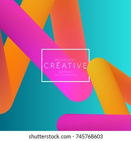 Abstract 3d liquid fluid color shape. Creative Modern vertical social media banner template. Bright neon gradient blend creating innovative 3D effect. Art vector background futuristic design.