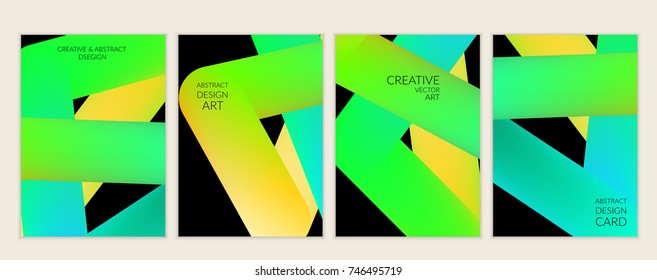 Abstract 3d liquid fluid color shape. Creative Modern vertical social media banner template. Bright neon gradient blend creating innovative 3D effect. Art vector background futuristic design.