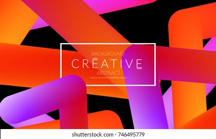 Abstract 3d liquid fluid color shape. Creative Modern vertical social media banner template. Bright neon gradient blend creating innovative 3D effect. Art vector background futuristic design.