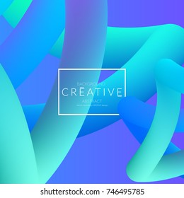 Abstract 3d liquid fluid color shape. Creative Modern vertical social media banner template. Bright neon gradient blend creating innovative 3D effect. Art vector background futuristic design.
