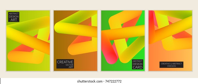 Abstract 3d liquid fluid color shape. Creative modern cover template. Bright neon gradient blend creating innovative 3D effect. Art vector background futuristic design.
