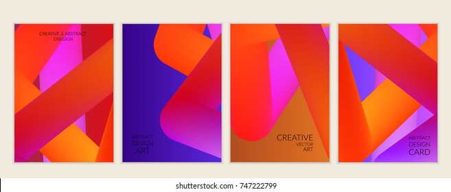 Abstract 3d liquid fluid color shape. Creative modern cover template. Bright neon gradient blend creating innovative 3D effect. Art vector background futuristic design.
