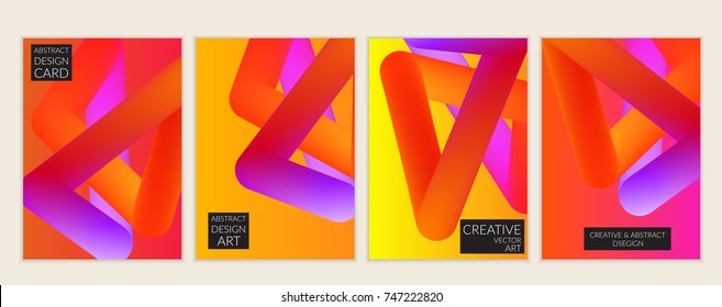 Abstract 3d liquid fluid color shape. Creative modern cover template. Bright neon gradient blend creating innovative 3D effect. Art vector background futuristic design.