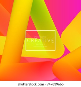 Abstract 3d liquid fluid color shape. Creative Modern Square wed banner template. Bright neon gradient blend creating innovative 3D effect. Art vector background futuristic design.