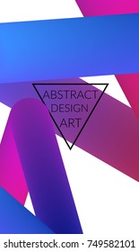 Abstract 3d liquid fluid color shape. Creative Modern vertical wed banner template. Bright neon gradient blend creating innovative 3D effect. Art vector background futuristic design.