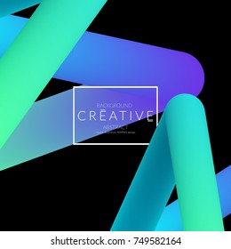 Abstract 3d liquid fluid color shape. Creative Modern Square wed banner template. Bright neon gradient blend creating innovative 3D effect. Art vector background futuristic design.